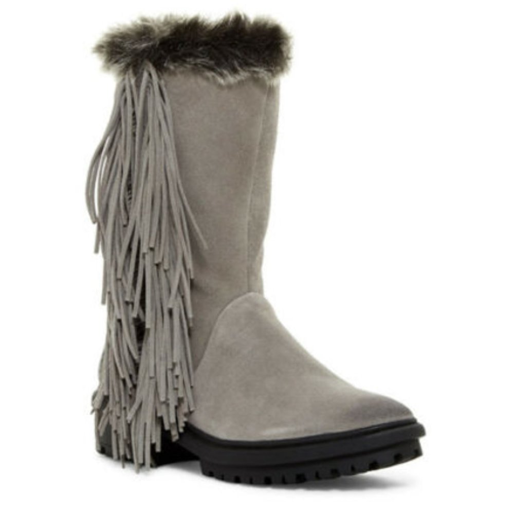 Sam Edelman Tilden Faux Fur Fringe Boots Size 6 NEW